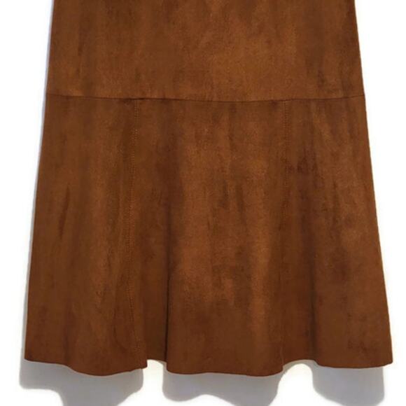 Bagatelle Brown Faux Suede Mini Dress Short Sleeve Crew Neck Fall Chic Casual S - Picture 5 of 12